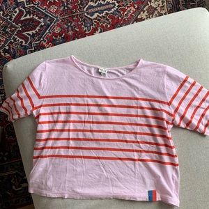 Kule The Baja Striped Tee (Pink & Red) Size M